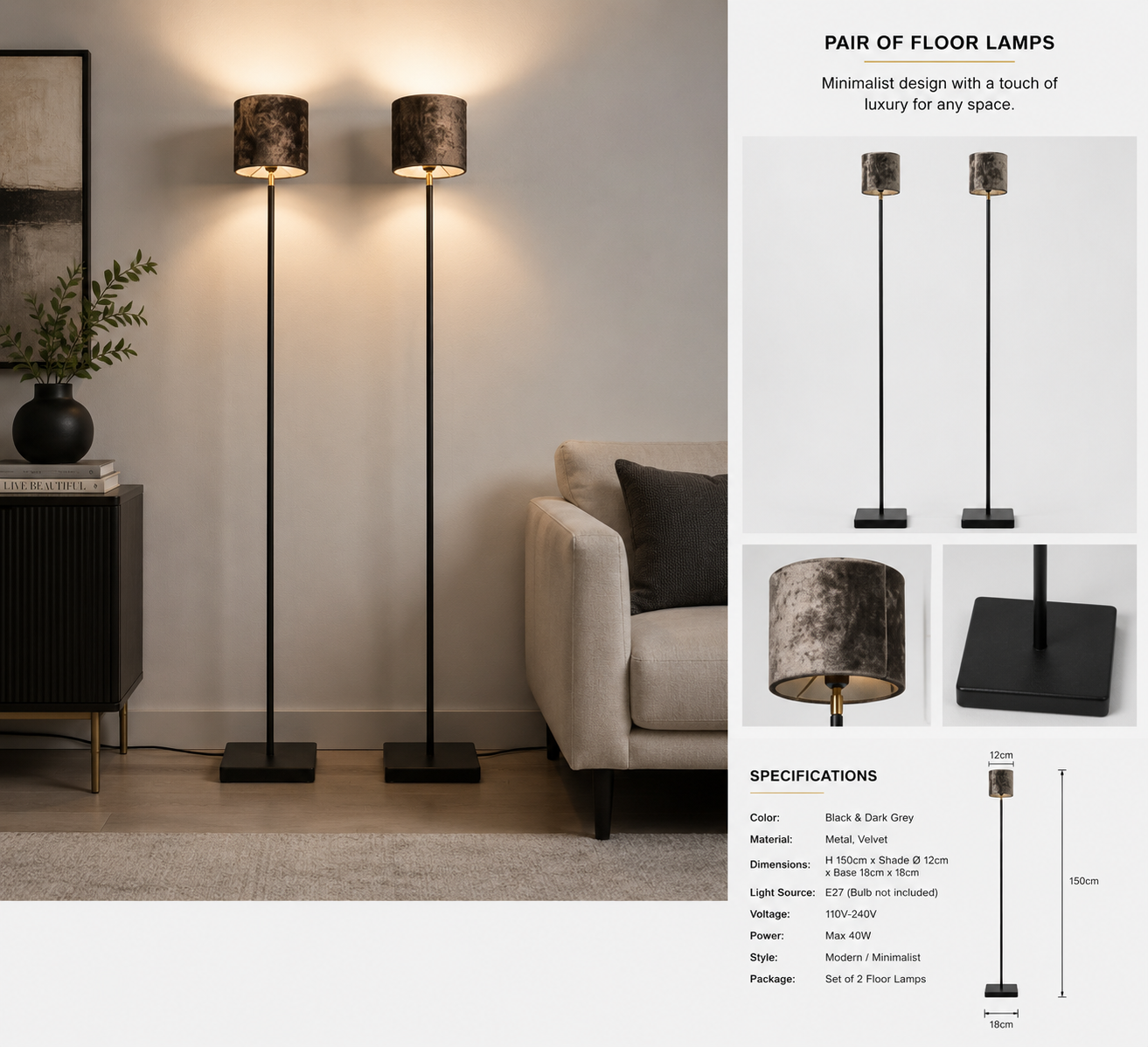 A Pair Of Floor Lamp - Image 2