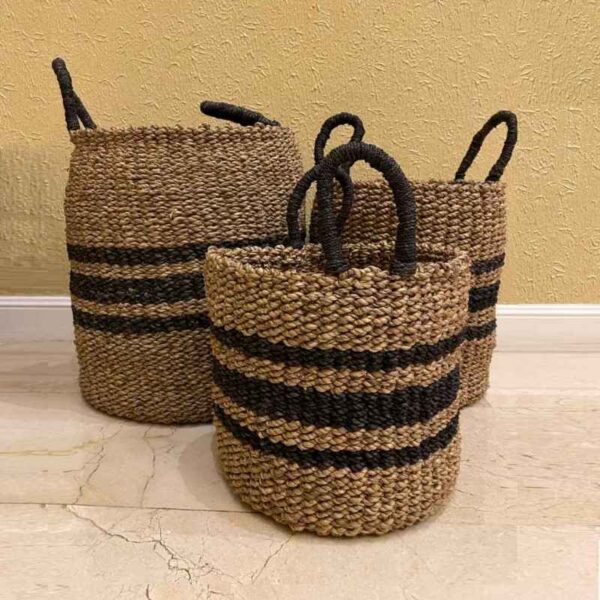 Set-three-rattan-baskets