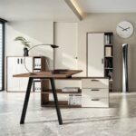 Lapis Noce Office Desk with Return