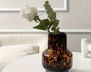 Retro Leopard Glass Vase-- Small Glass Vase