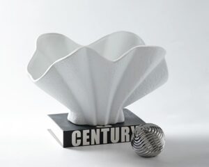 Shelly Ceramic Vase - White Ceramic Vase