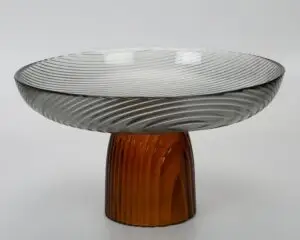 Two Tone Grey Monochromatic Glass Two Tone Bowl