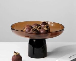 Two Tone Brown Monochromatic Glass Two Tone Bowl
