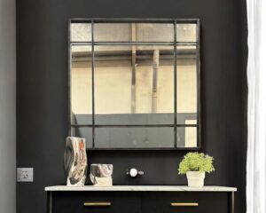 Antique Bronze Metal Square Wall Mirror