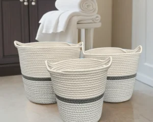 Cattail Set Of 3 Basket