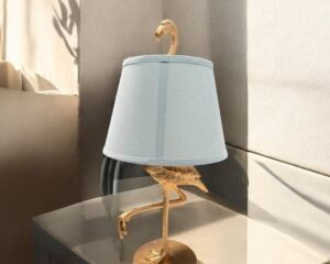 Woven Paths Gold Resin Flamingo Table Lamp