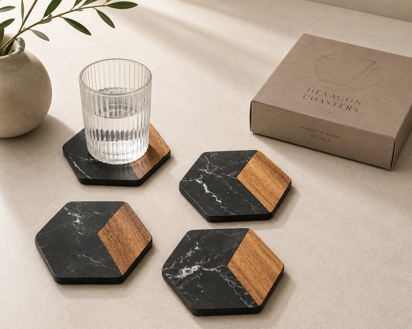 Hexagon Drink Coasters