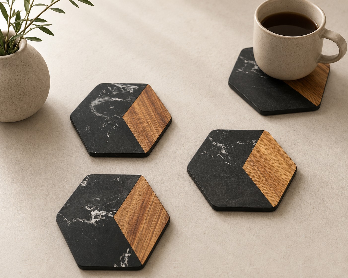 Hexagon Drink Coasters - Image 2