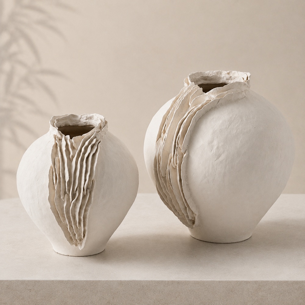 Organic Flow Ceramic Vase set