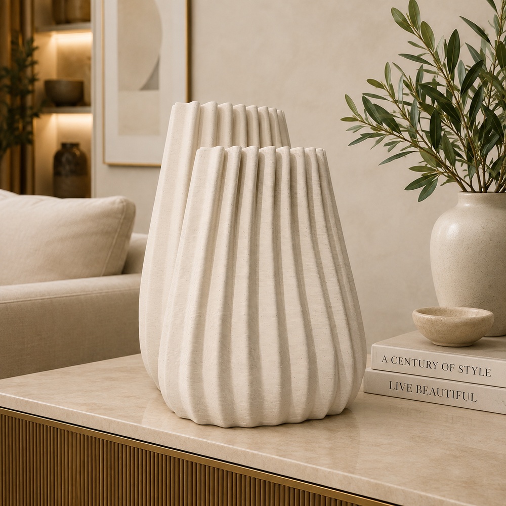 Ribbed Harmony Vase Set